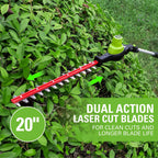 40V 10" Cordless Battery Pole Saw and Hedge Trimmer Attachment: 2.5 Ah Battery and Charger