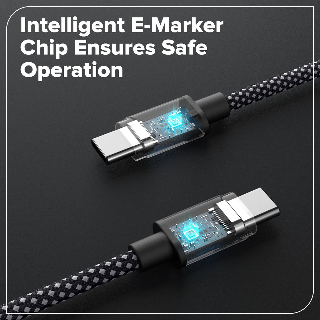 3FT 100W Fast Charging Cord, Bi-Directional USB-C