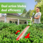 24V 8" Cordless Battery Polesaw and Pole Hedge Trimmer Combo Kit, 2Ah USB Battery and Charger