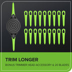 40V 13" Cordless Battery String Trimmer / Edger, 20PC Blades (Tool Only)