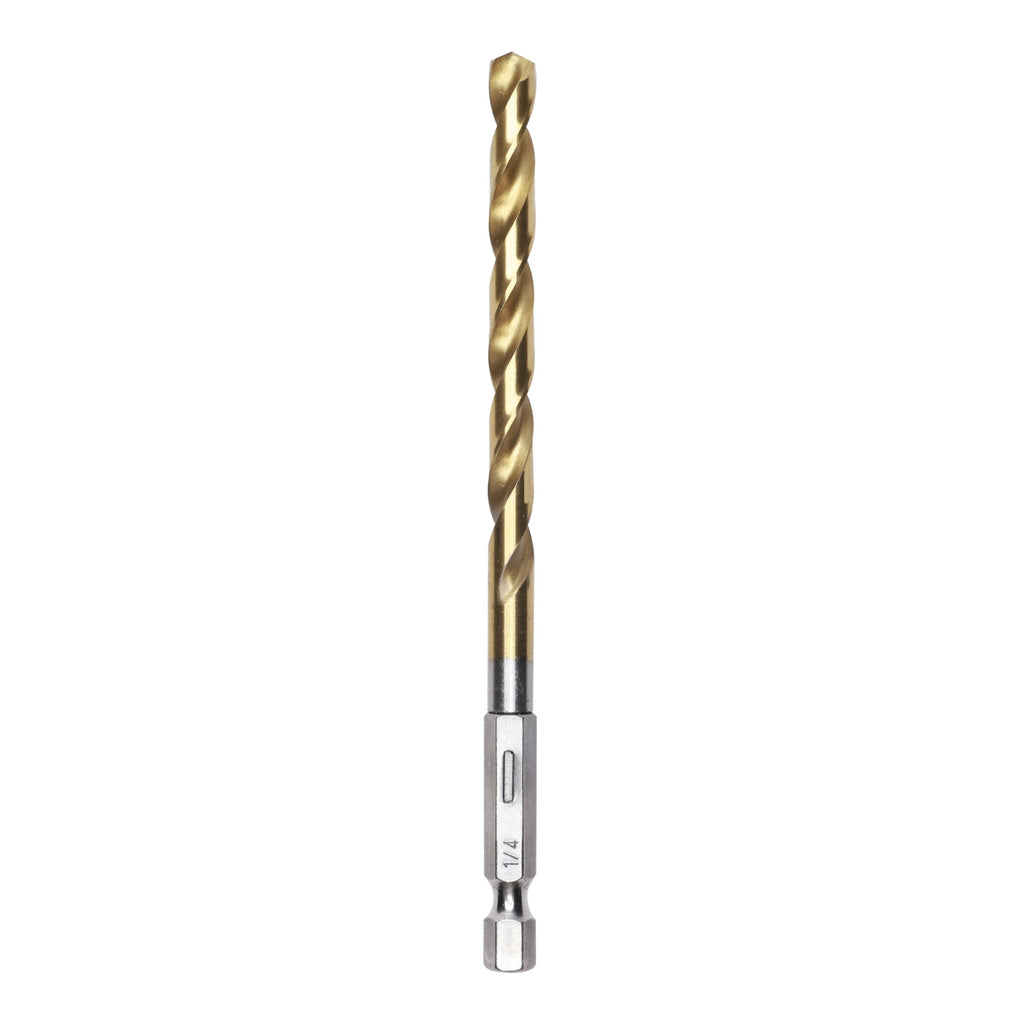 Half Ground 1/4" Hex Shank Titanium Drill Bit Set