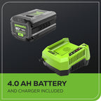 OPEN BOX 80V 21" Cordless Battery 4-in-1 Self-Propelled Lawn Mower: 4.0 Ah Battery and Charger, LM2108S