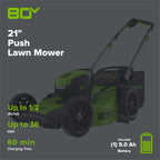 80V 21" Cordless Battery 4-in-1 Push Lawn Mower: 4.0 Ah Battery and Charger, LM2108