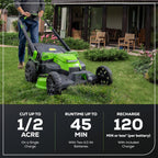40V 25" Cordless Battery Brushless Dual Blade Self-Propelled Lawn Mower: (2) 4.0 Ah Batteries and Dual-Port Charger, LM2504S