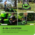 80V 21" Cordless Battery 4-in-1 Push Lawn Mower: 5.0 Ah Battery and 4A Charger, LM2108