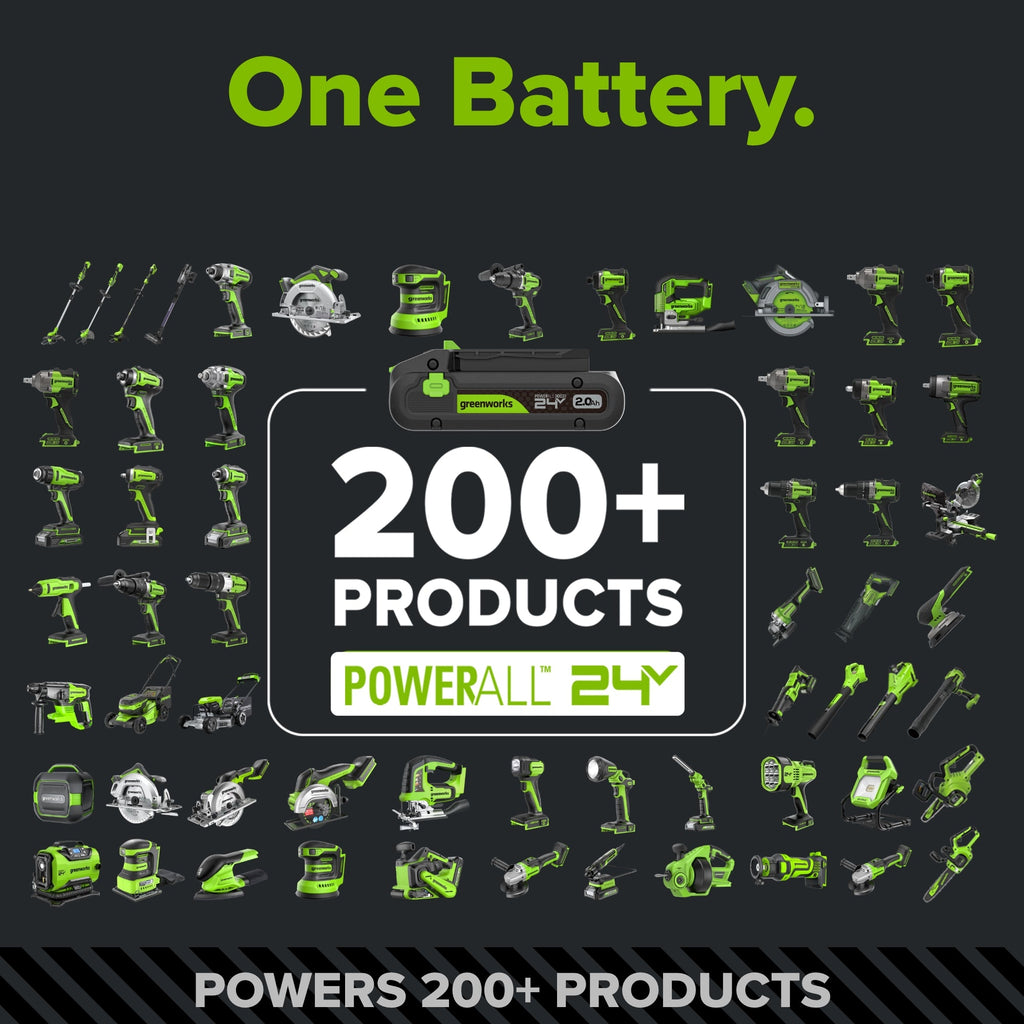 24V PowerAll Pro 850 in-lb 1/2" Hammer Drill, with 2.0 Ah USB-C Battery, 30W Charger, Belt Clip, and Auxiliary Handle