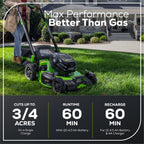 80V 22" Cordless Battery Dual Blade Self-Propelled Lawn Mower: (2) 4.0 Ah Batteries and Rapid Charger, LM2208S