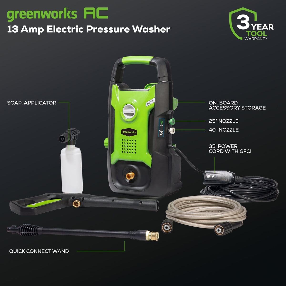 OPEN BOX 1600 PSI 1.2 GPM Electric Pressure Washer