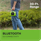 24V Cordless Battery Mini Bluetooth Speaker: 2.0 Ah Battery and Charger