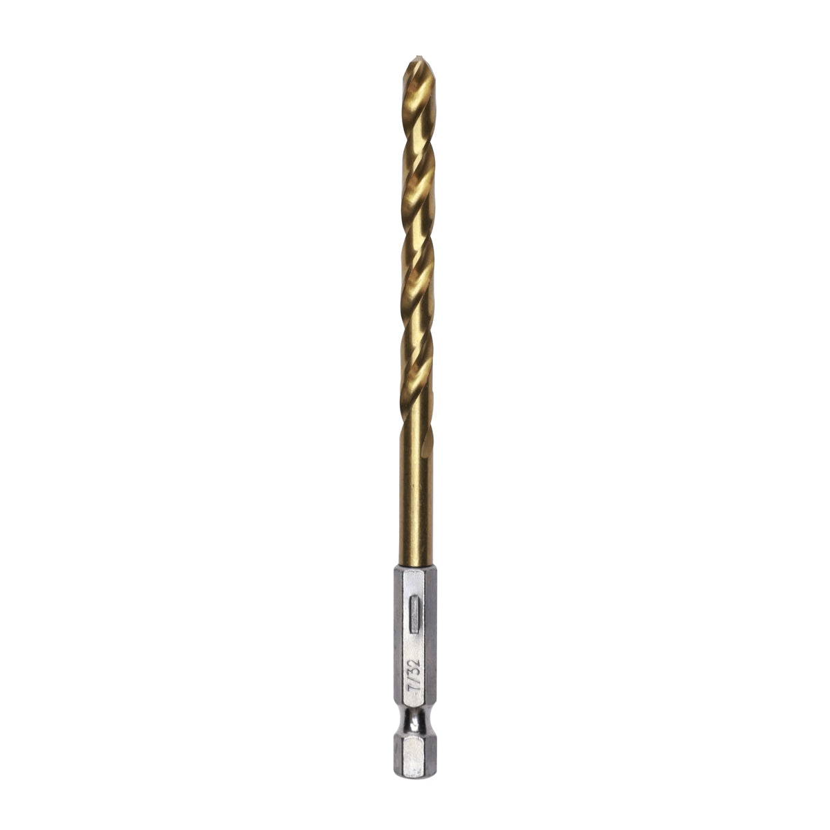 Half Ground 7/32" Hex Shank Titanium Drill Bit