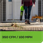 40V 16" Cordless Battery Brushless Push Lawn Mower and 350 CFM Blower Combo Kit: 4.0 Ah Battery and Charger