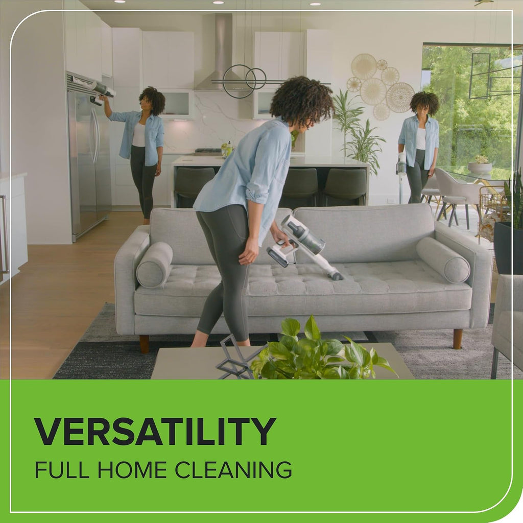 24V Cordless Battery White Stick Vacuum 3-in-1 Bundle: (2) 4.0 Ah USB Batteries and Charging Stand