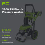 2200-PSI 14 Amp 1.2 GPM Electric Pressure Washer