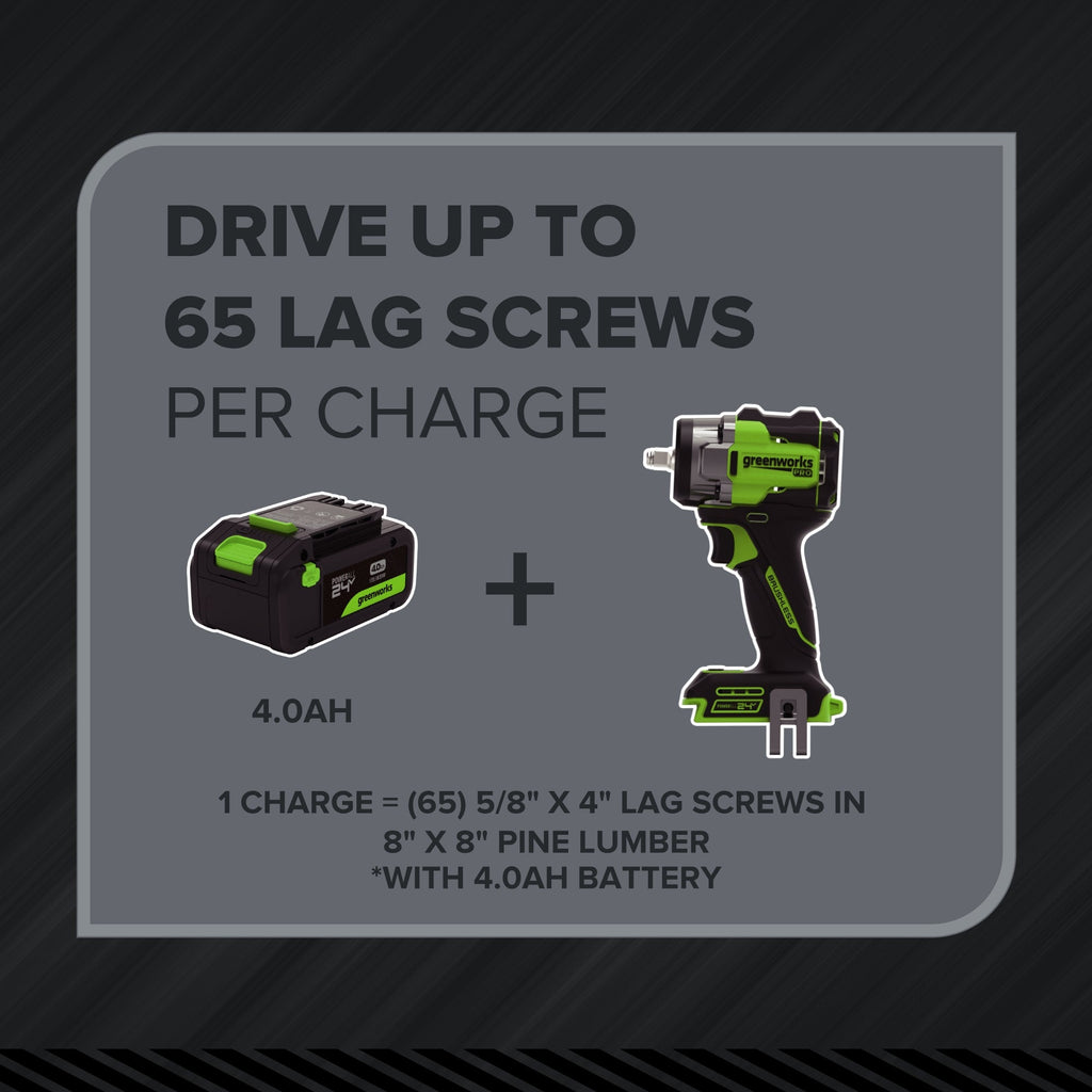 24V PowerAll Pro 400 ft-lb Breakaway Torque 3/8" Impact Wrench, Tool Only