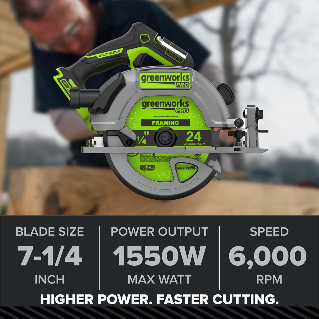 24V PowerAll Pro 7-1/4" 6000RPM Circular Saw, Tool Only