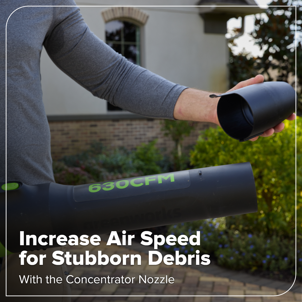 60V 630CFM Cordless Battery Blower: 2.5 Ah Battery and 3A Charger