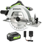 OPEN BOX 24V Circular Saw 7-1/4", Saw Blade and Dust Connector Kit: 4.0 Ah Battery and Charger