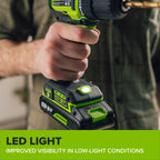 24V Cordless 280 in-lbs Drill/Driver 4PC Power Tool Combo Kit: (2) 2.0 Ah USB-C Batteries, (1) 30W USB-C Charger, (1) 3' 100W USB-C Cable and 34-Piece Accessory Sets