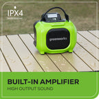 24V Cordless Battery Mini Bluetooth Speaker: 2.0 Ah Battery and Charger
