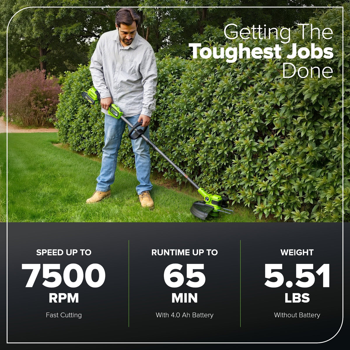 24V 13" Cordless Battery String Trimmer/Edger, 20PC Blades: 4.0Ah Type-C Battery and Charger