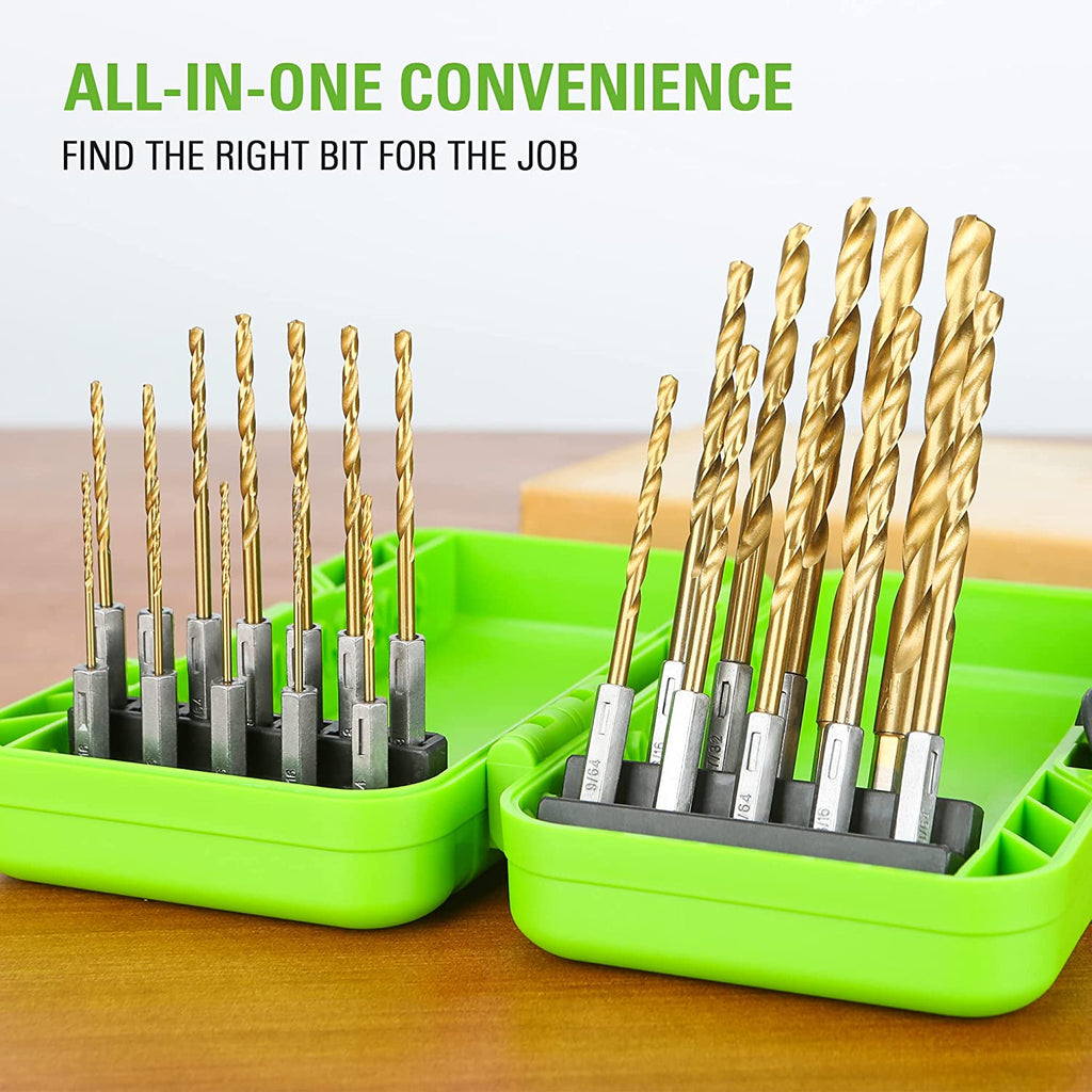22 Piece Titanium Drilling Bit Set
