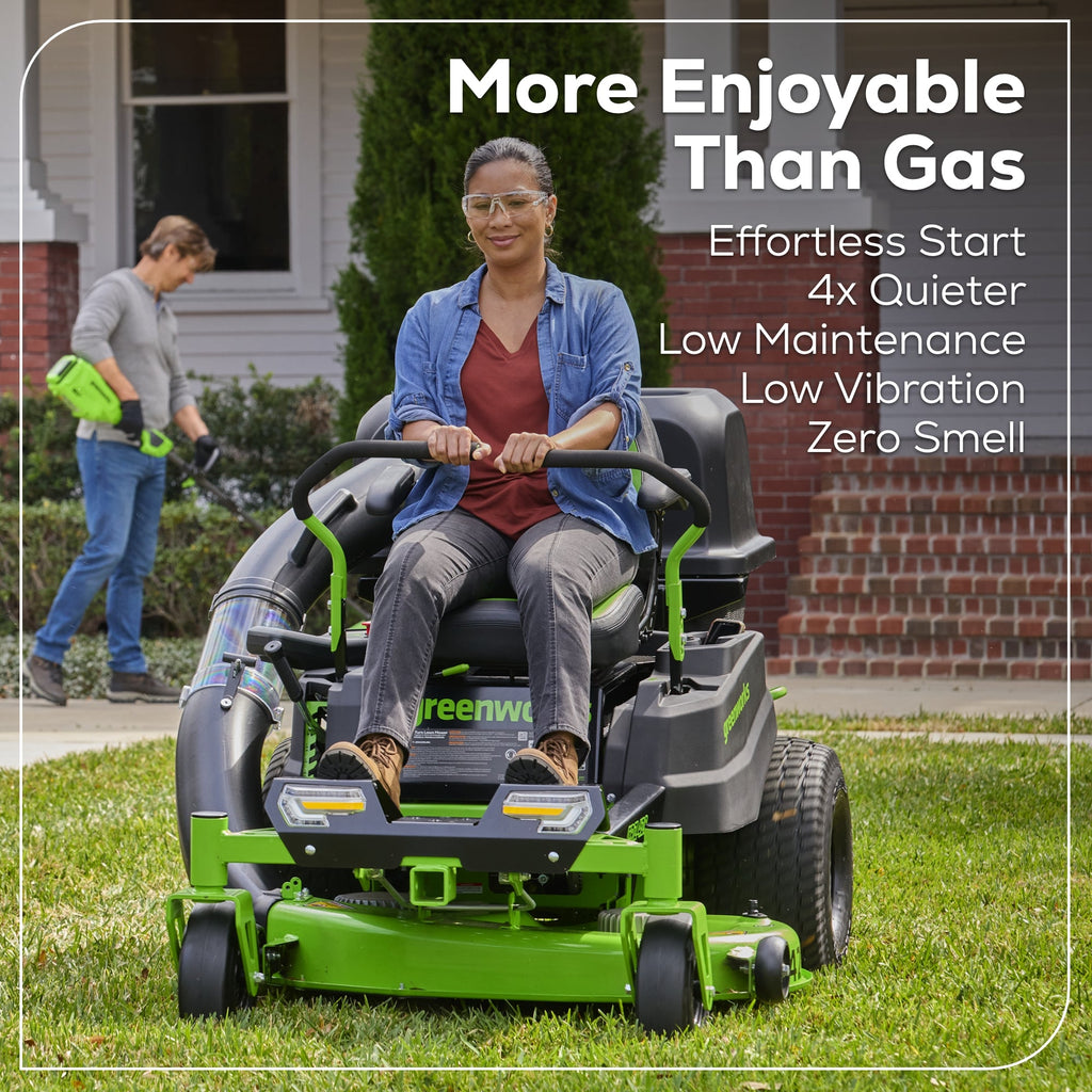 RENEWED 60V 42" Electric CrossoverZ Zero Turn Mower with (6) 8 Ah Batteries and (3) Dual-Port Turbo Chargers, CRZ4261